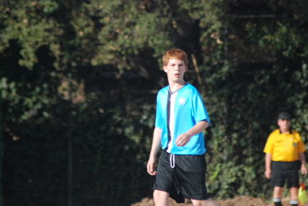 My son (Alec) playing soccer