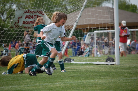 My son Bobby after scoring a goal