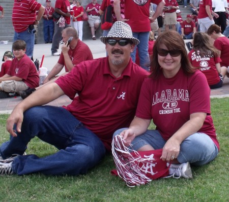 My wife and I before the Alabama Game