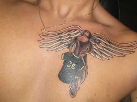 memorial tattoo for his best friend