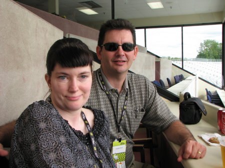 Tami and I at the Aflac suite in Loudon 2010