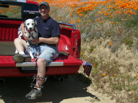 me,my dog,the wildflowers,and my friendly fixa