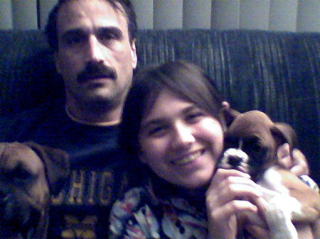 Me and my daughter Kayla, 12, with the new pup