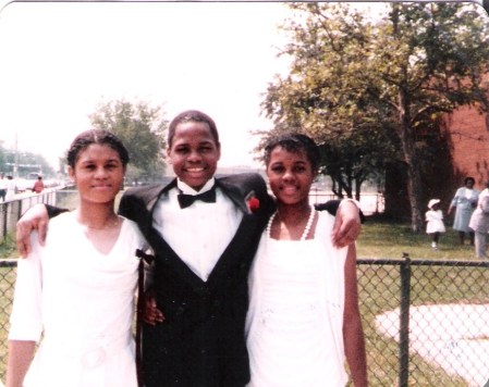 My sister Cynthia 14yrs.old, Me 13yrs.old, & my sister Nana 15yrs.old