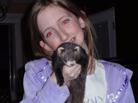 Caitlynn and her ferret ..