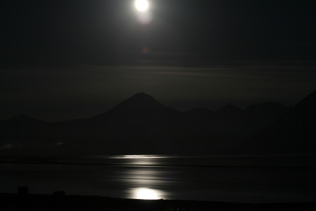 Moon over Turnagain Arm, Alaska.