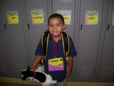 My son first day of school.