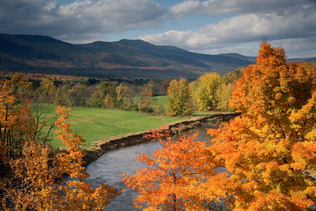 Saco River Overlook in Autumn. NH