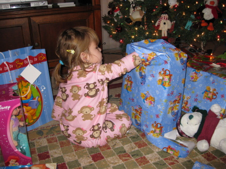 Emily loves her presents!