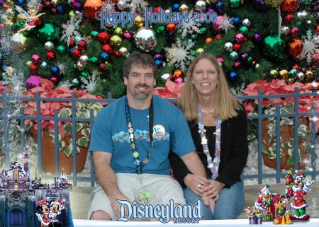 Steve and I at the GIANT Christmas tree.  2008