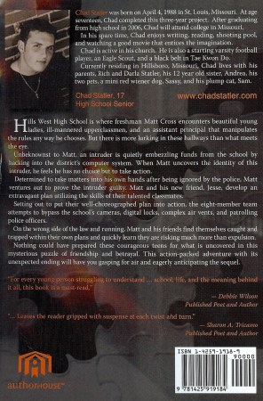 Chad's book's back cover -