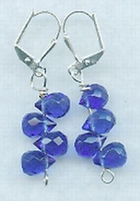 cobalt blue quartz earrings