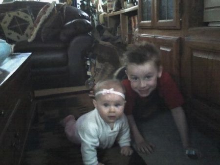GAGE AND DESTYN AT GRANMAS HOUSE