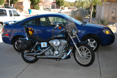 Blue..my Bike and my Car