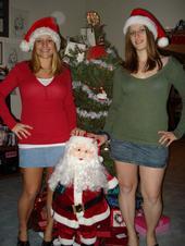 Stephanie and Tina & Santa Claus