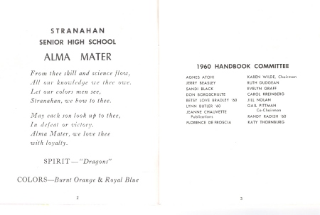 stranahan student handbook 1960-61 p.02-03