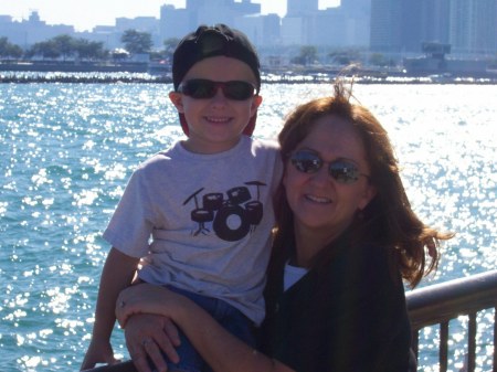 My son Jaden and I at Navy Pier