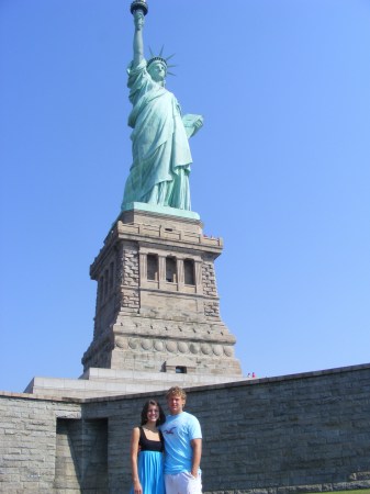 Julie and Ryan at the Statue