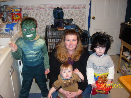 Me & the kids on Halloween 2008