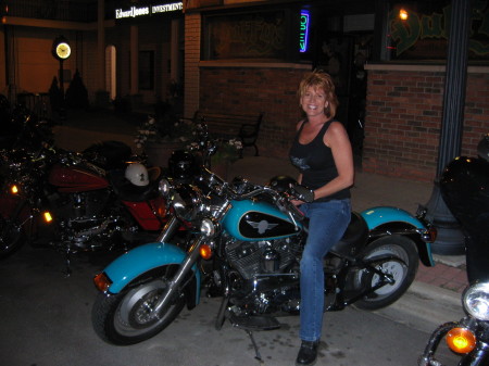 On my Harley in front of Duffys!