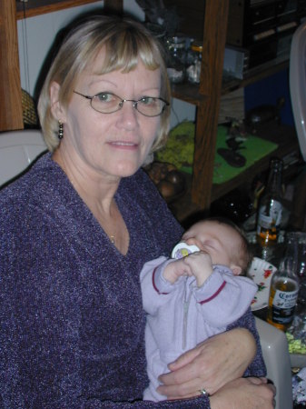 Mana with 1st grandchild, Vasili