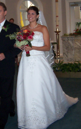 Lisa walking down the aisle