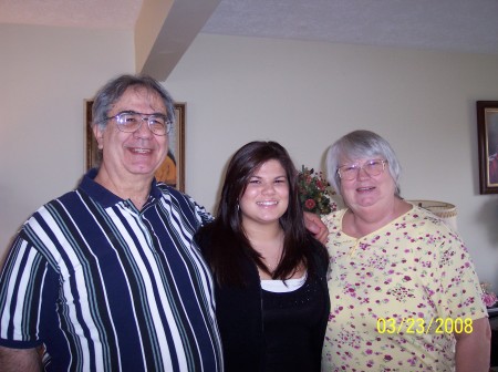 Kayla with grandpa and me