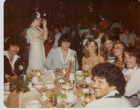 banquet table 1980 Carson Grad at Hyatt Regenc