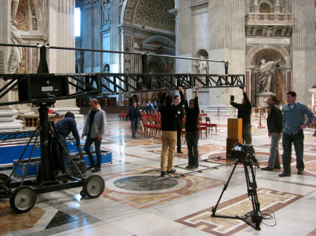 Setting up another shot in St. Peter's