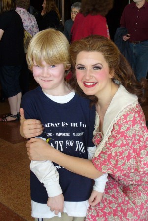 Actress with my son. PLAY, CRAZY FOR YOU.'