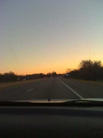 Driving through Missouri, a sunrise.