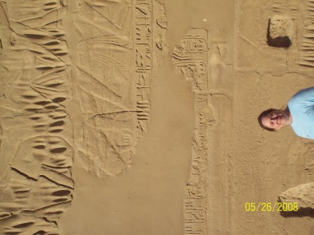 Flossie at Karnak Temple near Nile River Egpyt