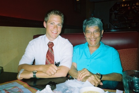 Grandson Tyrel and me at a restaurant in Queen Creek.