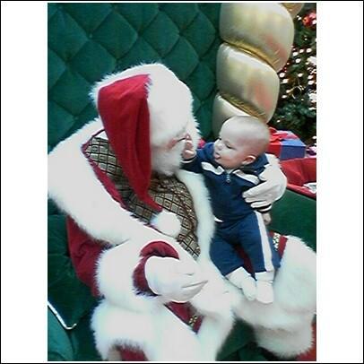Dommy's first look at Santa