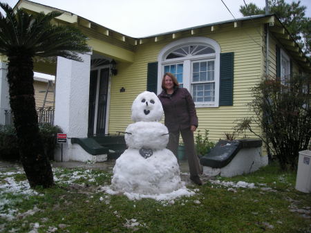 Snowman loves New Orleans