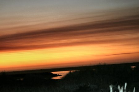 sunset over humboldt bay