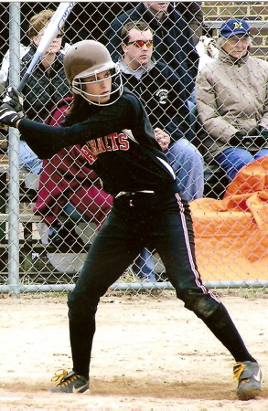 Lauren playing some college softball