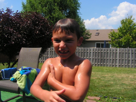 Zade swimming our pool 2010 084