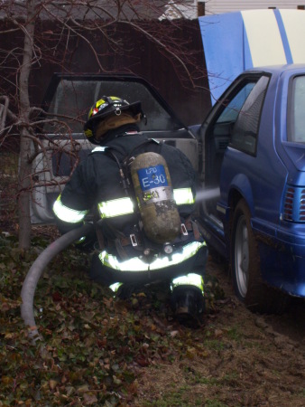 Me putting out a small car fire