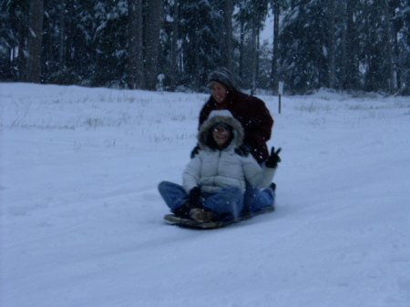 Sledding with a friend