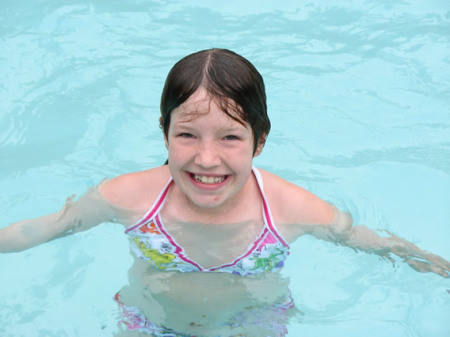 Sagey hanging in the pool