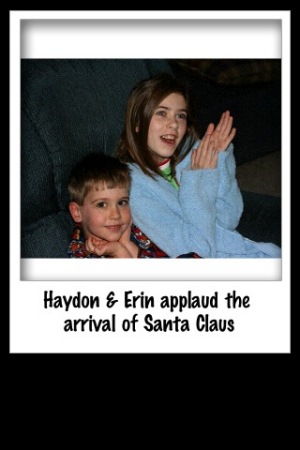 Haydon and Erin Awaiting Santa
