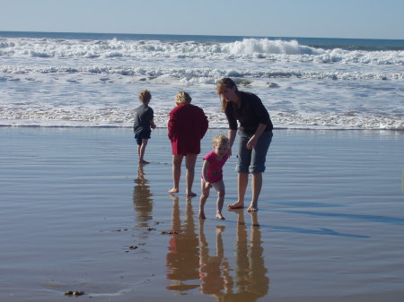 some of the grandkids at the beach