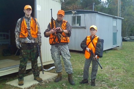 Me and he boys at deer camp, Matt & Mitchell