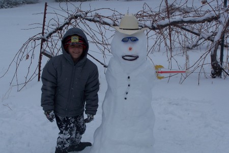 Zak and his snowman