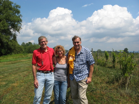 Me, brother Ken and a friend at Ken's vineyard