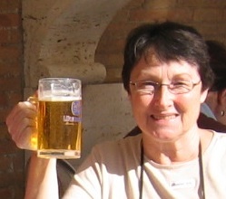 Sipping a beer at the Vatican