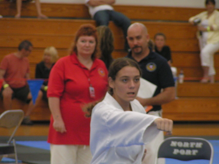 Margaret at a karate competiton