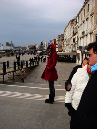 Rachel, freezing in Venice