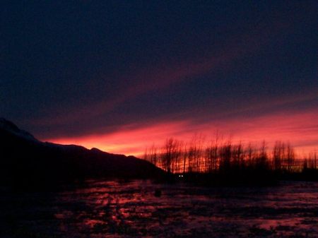 Sunset on Knik River Alaska